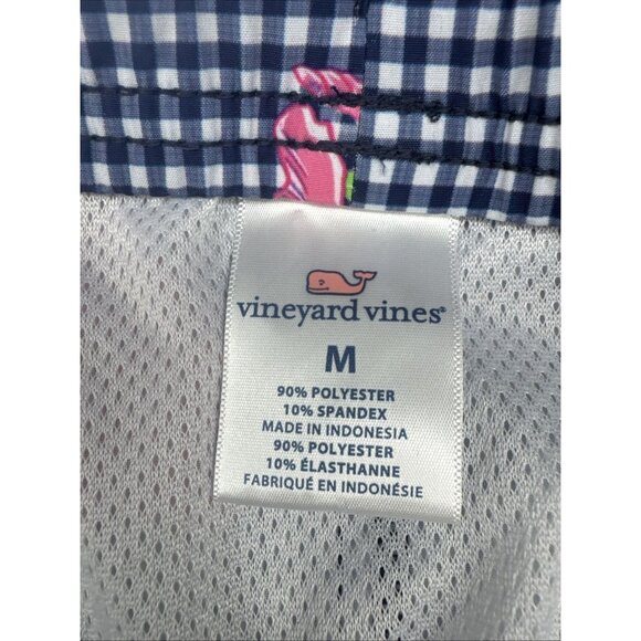 Vineyard Vines Men's 7” Chappy Printed Gingham & Floral Lined Swim Trunks Sz M - Picture 4 of 11